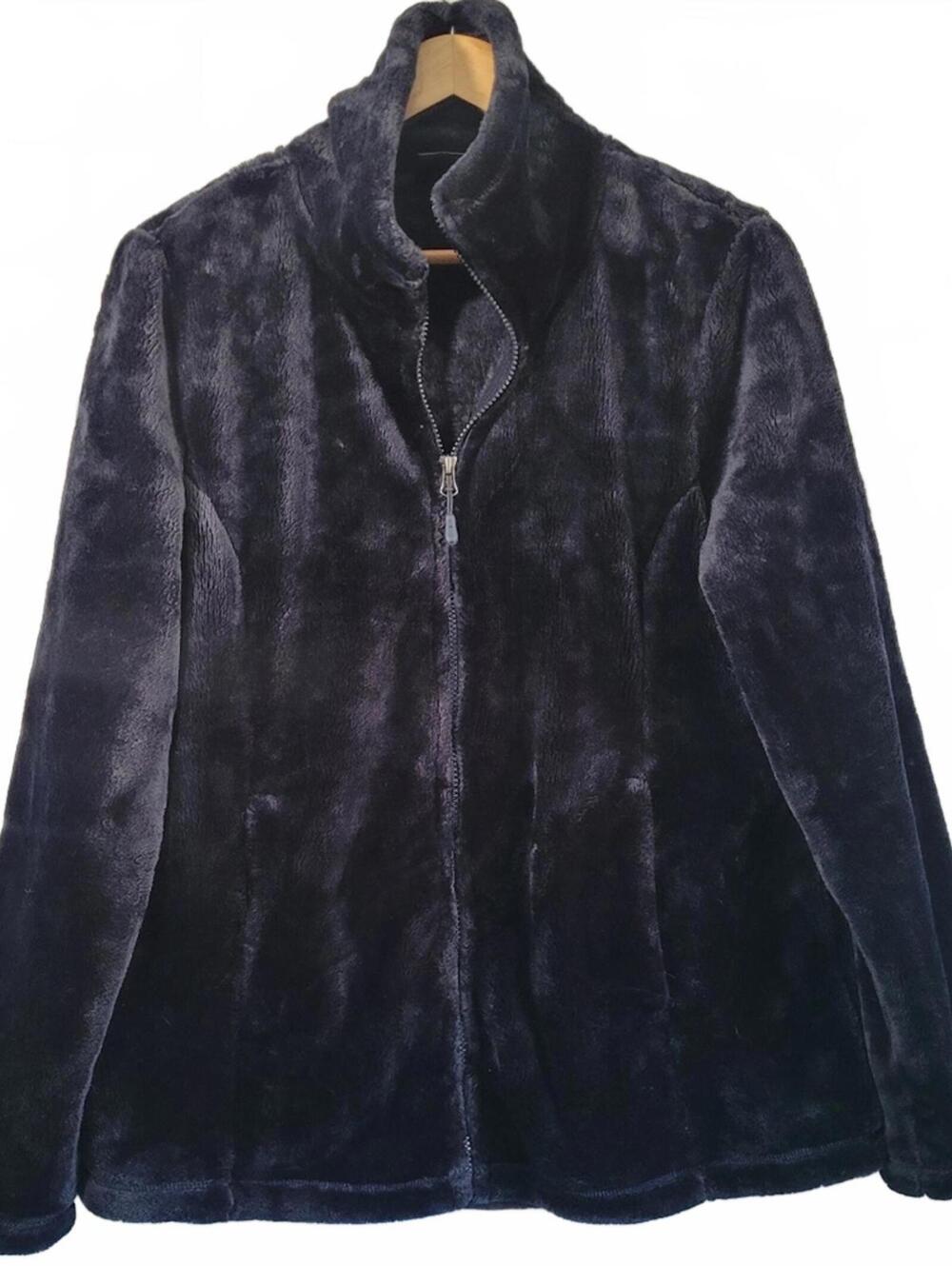 32 DEGREES HEAT Women’s Navy Blue Cozy Furry Zip Front Jacket Size L